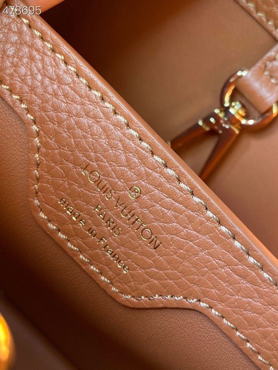 Louis Vuitton Woven Capucines Python Handle Bag 27cm Taurillon Leather Spring/Summer Collection N98388 Cognac