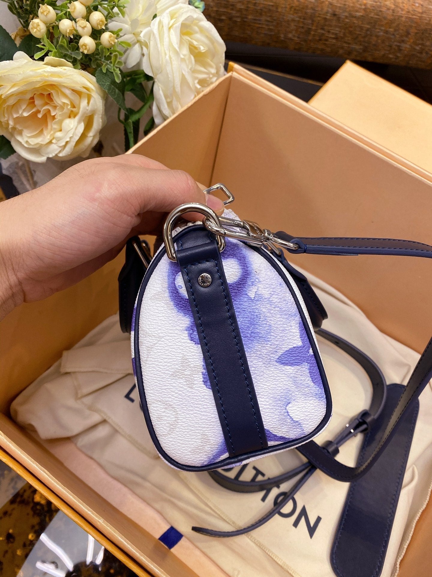 Louis Vuitton Keepall Xs Nano 21cm White-Blue