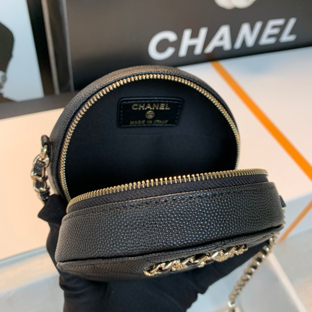 Chanel Round Bag Crossbody 12cm Black