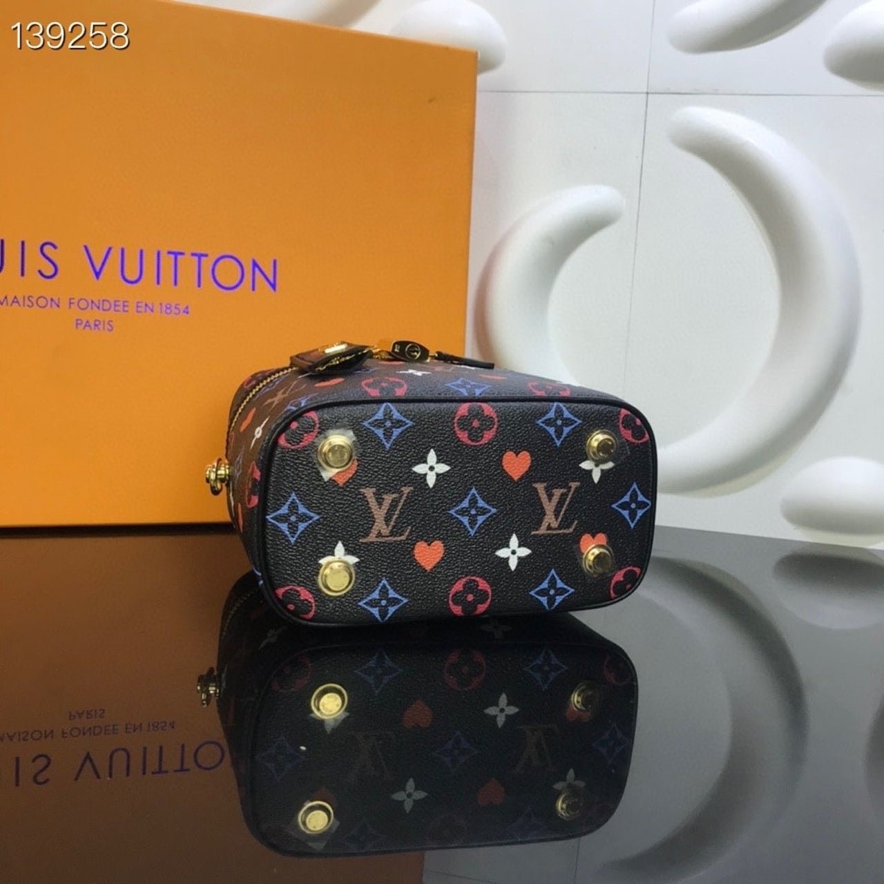 Louis Vuitton Vanity PM Bag 22cm Monogram Canvas Cruise Poker Collection M45163 Black/Multi
