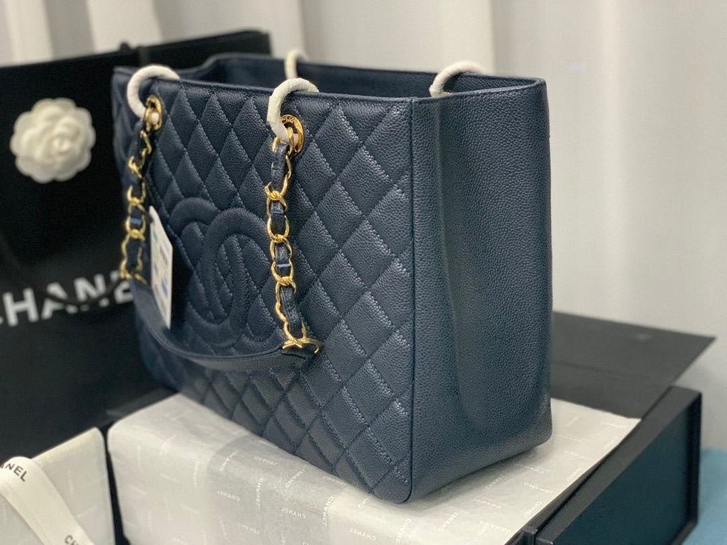 Chanel Tote Bag Spring Collection Gold Hardware 33cm Blue