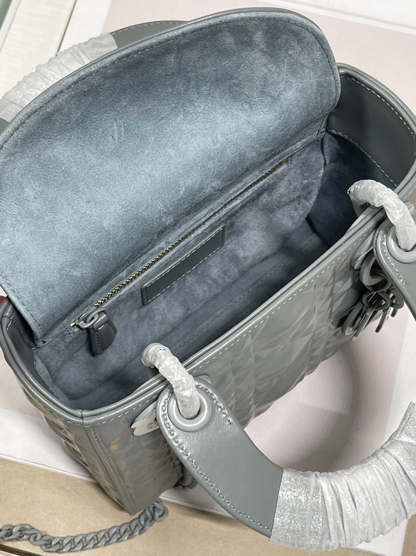 Christian Dior Lady Dior Bag 17cm Dark Grey