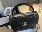 Chanel Classic Flap Bag Silver Hardware 25cm Black