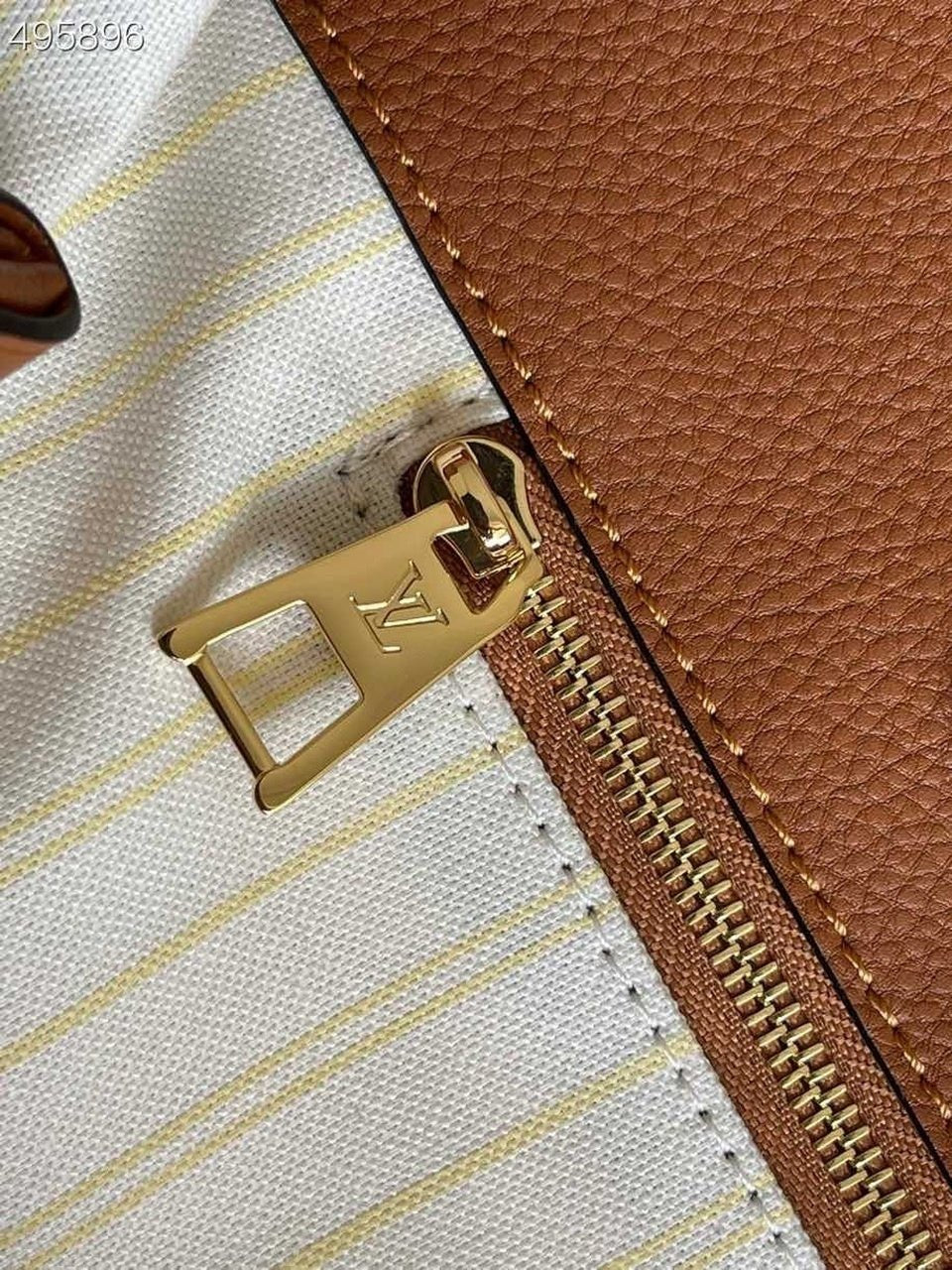 Louis Vuitton OnTheGo MM Bag 35cm Raffia/Cowhide Leather Spring/Summer Collection M57707 Tan
