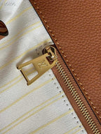 Louis Vuitton OnTheGo MM Bag 35cm Raffia/Cowhide Leather Spring/Summer Collection M57707 Tan