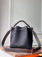 Louis Vuitton Muria Bag 22cm Mahina Calfskin Leather Spring/Summer Collection M55800 Black