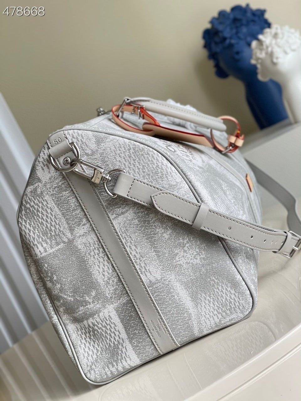 Louis Vuitton Keepall Bandouliere 50cm Damier Salt Canvas Spring/Summer Collection N50059, Grey