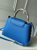 Louis Vuitton Woven Capucines Python Handle Bag 27cm Taurillon Leather Spring/Summer Collection N98388 Blue