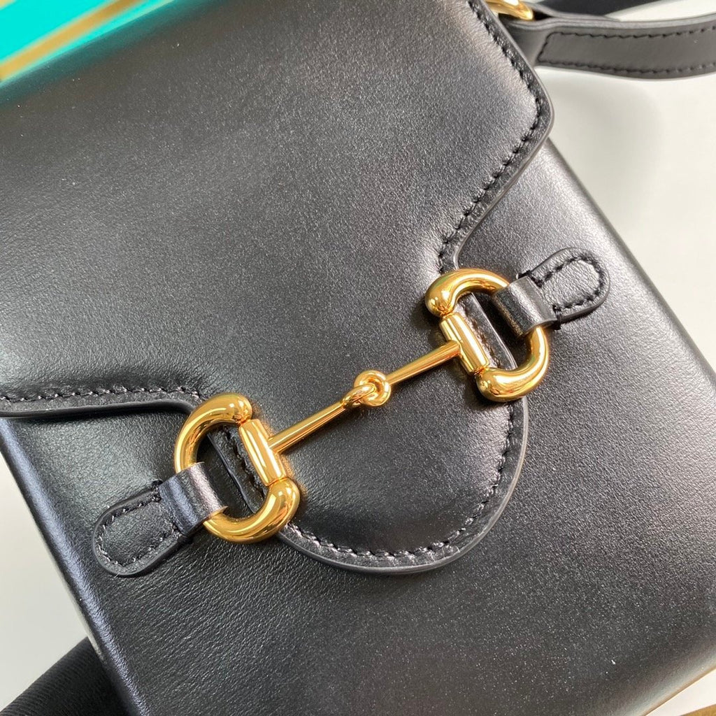 Gucci Horsebit 1955 Mini Black Bag 17cm