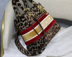 Christian Dior Medium Lady D-Lite Bag 24cm Leopard Brown