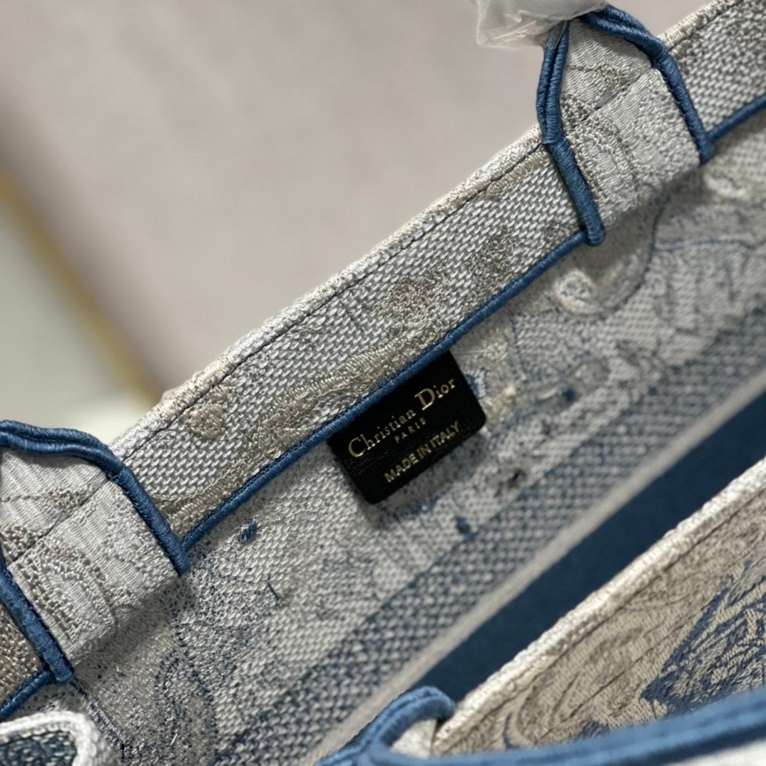 Christina Dior Medium Book Tote Bag 36cm Blue