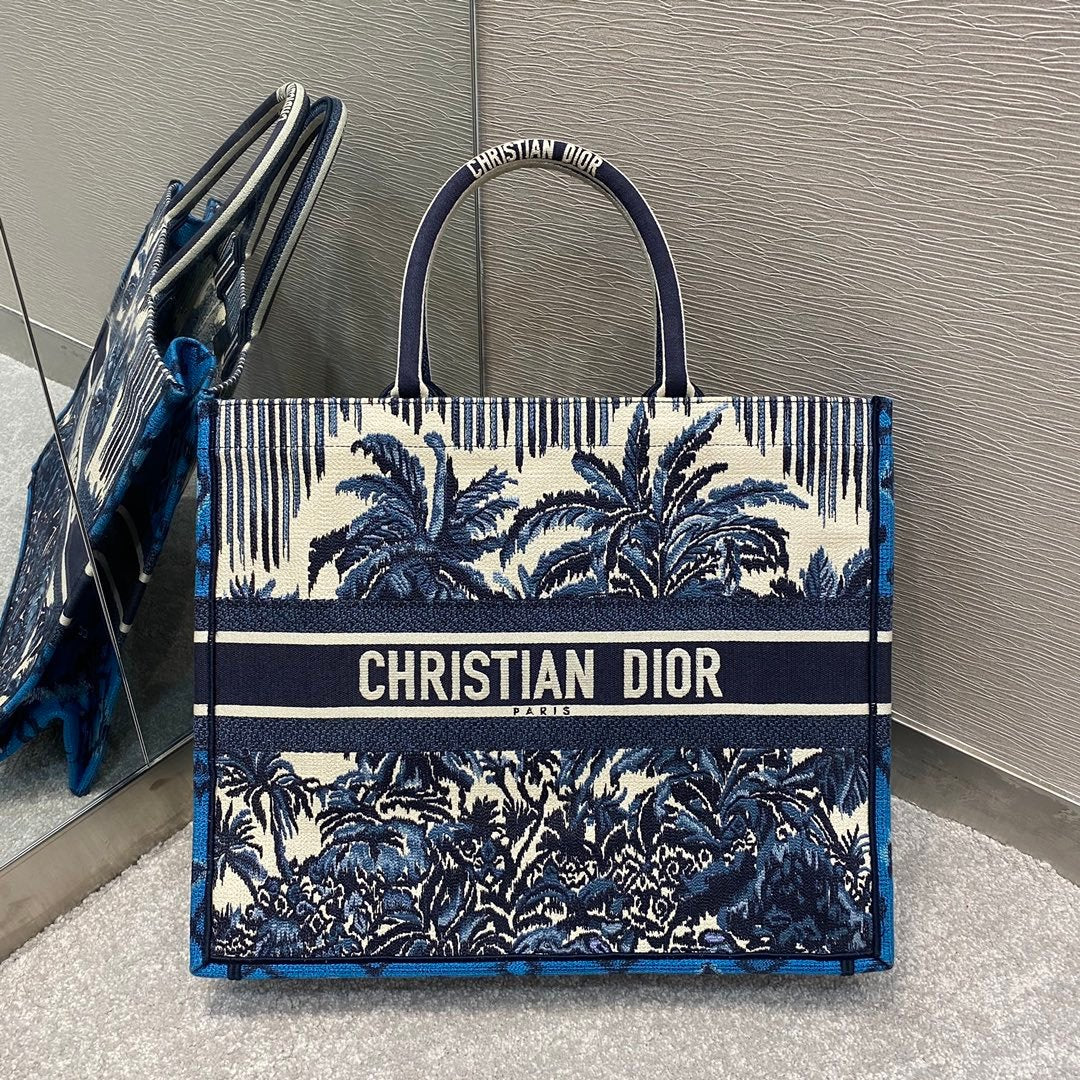 Christian Dior Book Tote Blue Bag 42cm