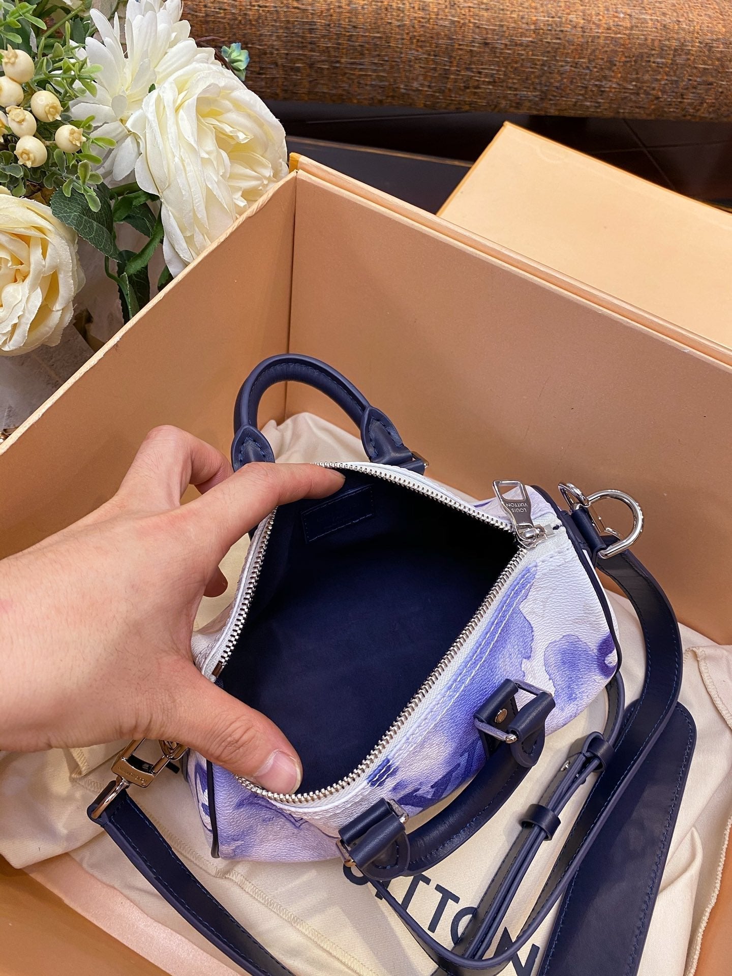 Louis Vuitton Keepall Xs Nano 21cm White-Blue