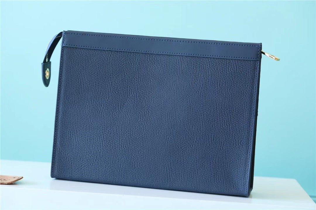 Louis Vuitton Pochette Voyage MM Monogram Drip Blue By Nigo For Pre-Spring, Men’s Travel Accessories 27cm LV M45961