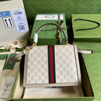 Gucci Ophidia Small GG Top Handle Bag Beige For Women, Women’s Bags 9.8in/25cm