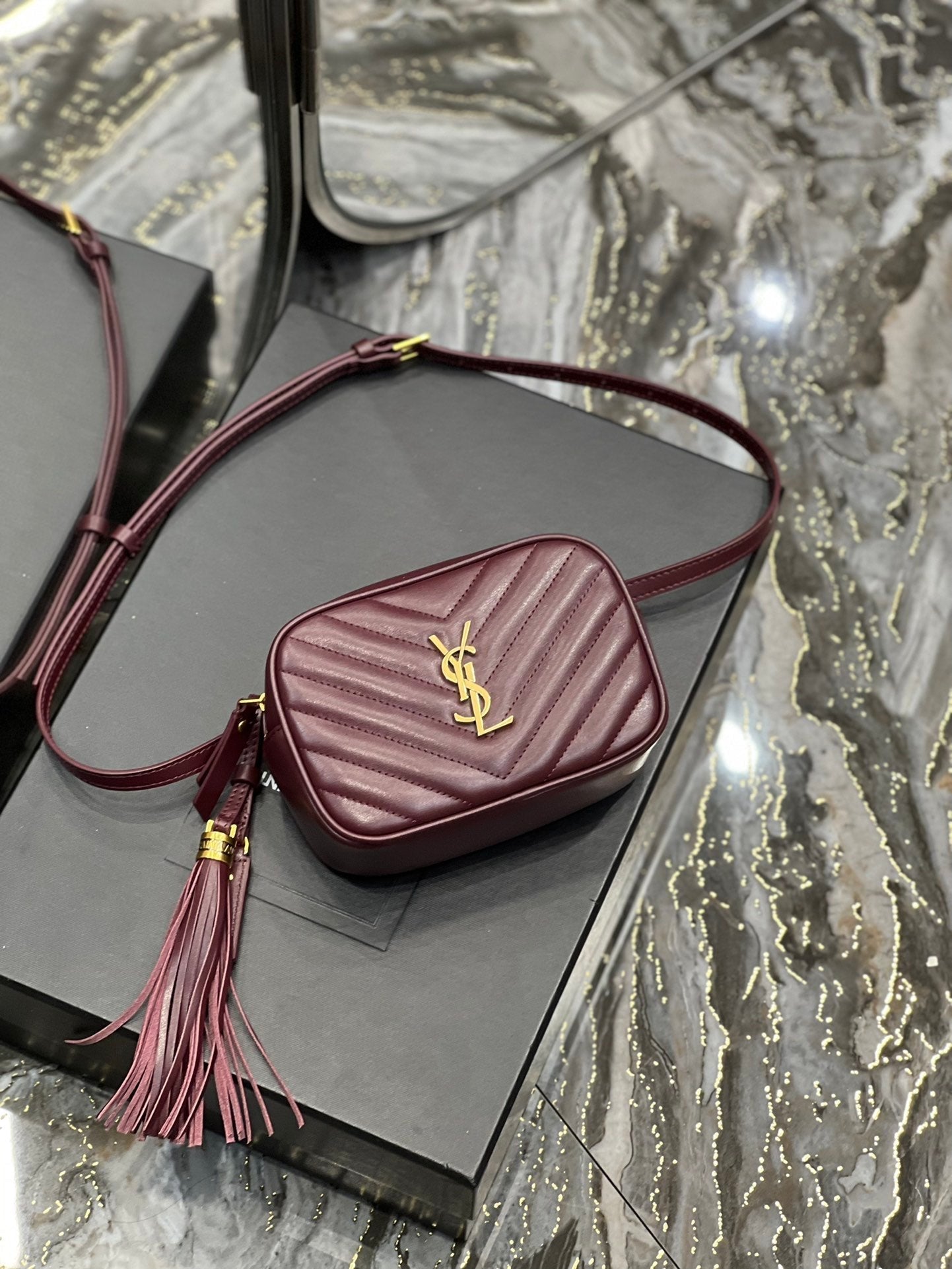 Saint Laurent Lou Belt Bag In Matelasse Gold Hardware 15cm