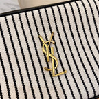 Saint Laurent Lou Camera Bag In Canvas Black And White For Women 23cm YSL 612542FAACG9583