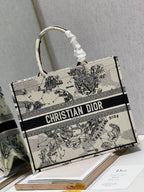Christina Dior Book Tote Bag 41 cm Black/Beige