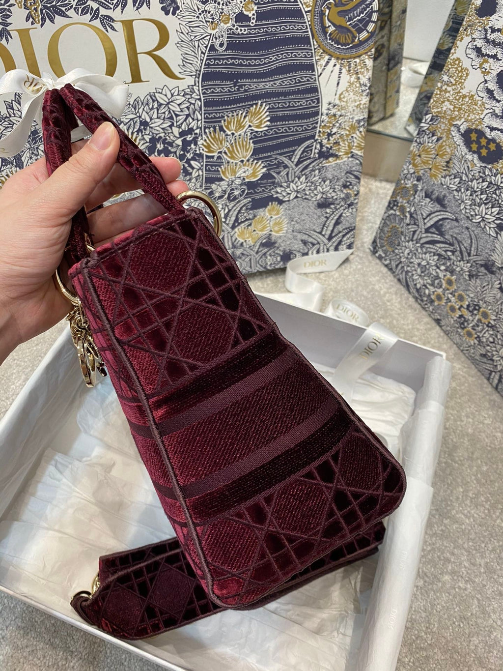 Christian Dior Red Handle Bag 24cm
