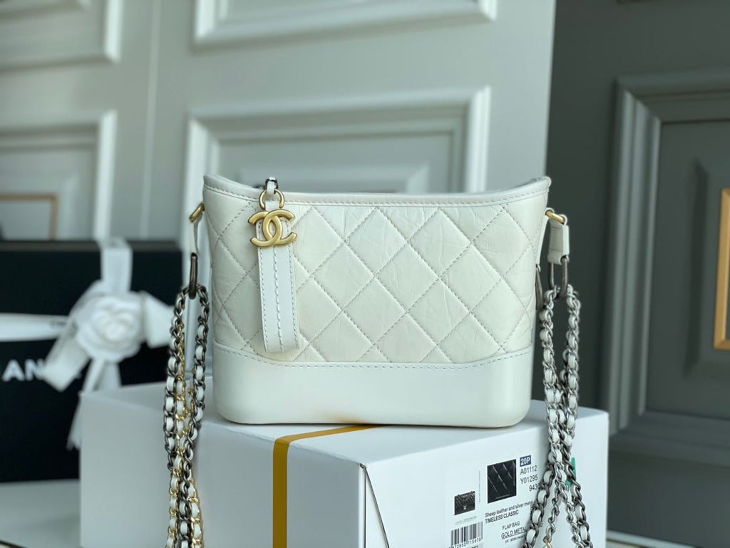 Chanel CO-CO Gabrielle Hobobag 20cm White