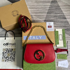 Gucci Blondie Shoulder Bag Red For Women, Women’s Bags 11in/28cm