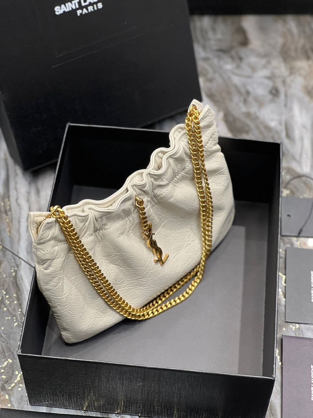 Saint Laurent Paris Mini Bag With Gold Hardware 24cm