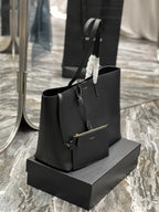 Saint Laurent Shopping Tote Bag With Gold Hardware 38cm