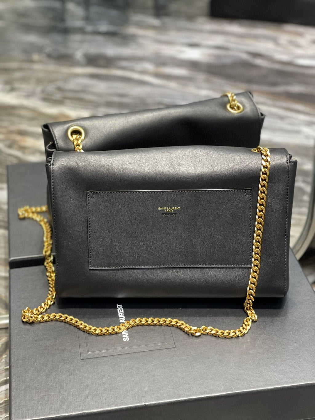 Saint Laurent Kate Medium Reversible Chain Bag In Suede With Gold Hardware 28cm