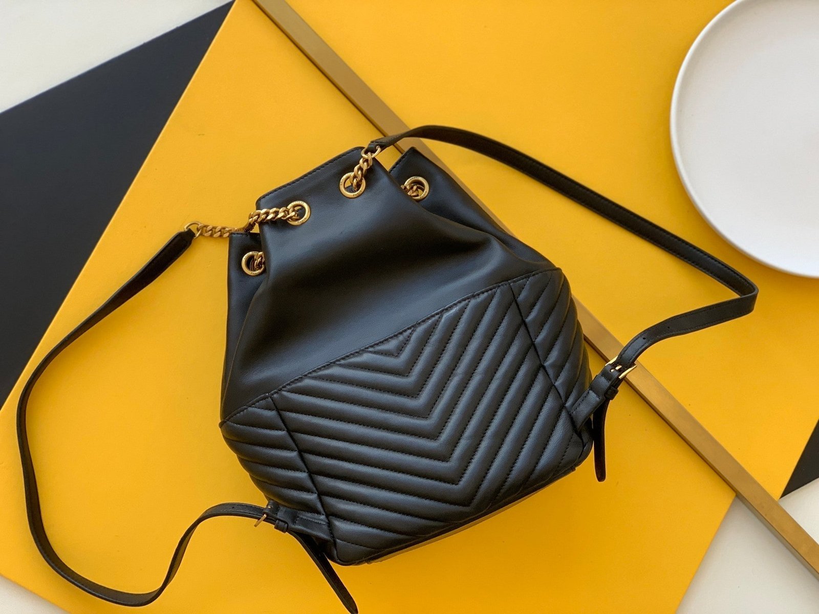 Saint Laurent Joe Backpack With Gold Hardware 22cm
