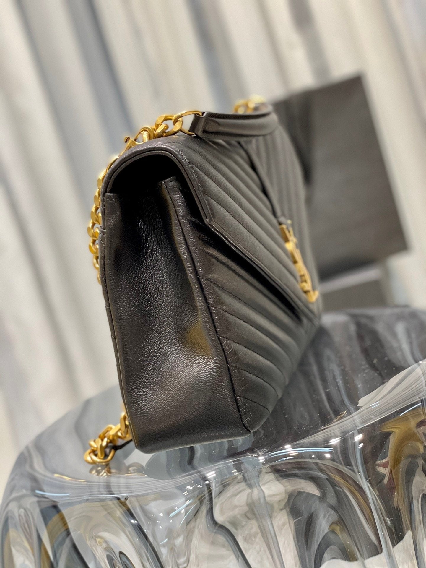 Saint Laurent College Large Chain Bag With Gold Hardware 32cm