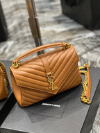 Saint Laurent College Medium Chain Bag With Gold Hardware 24cm