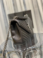Saint Laurent College Medium Chain Bag With Silver Hardware 24cm