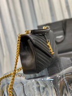 Saint Laurent College Medium Chain Bag With Gold Hardware 24cm