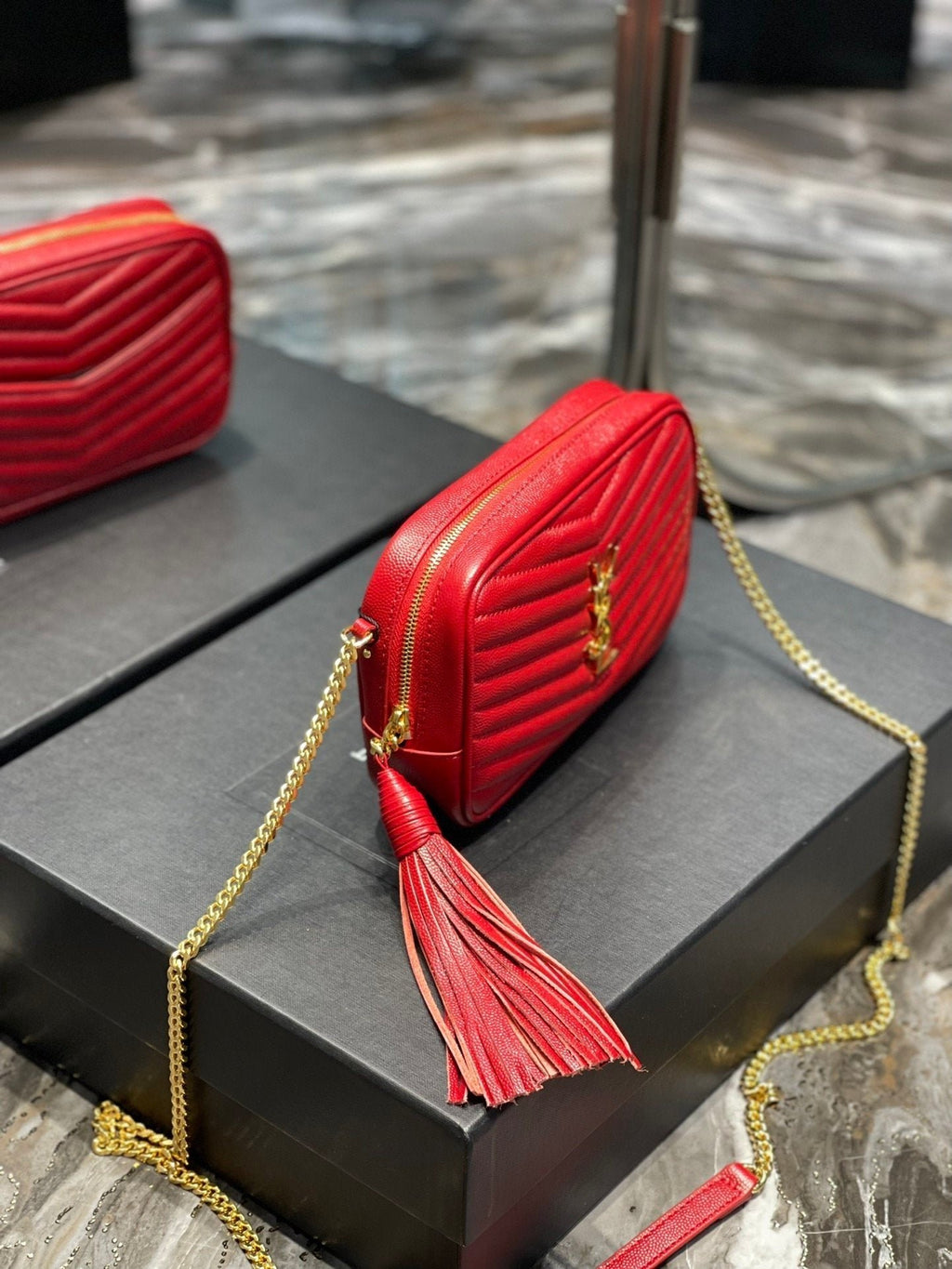 Saint Laurent Lou Mini Bag With Gold Hardware 18cm