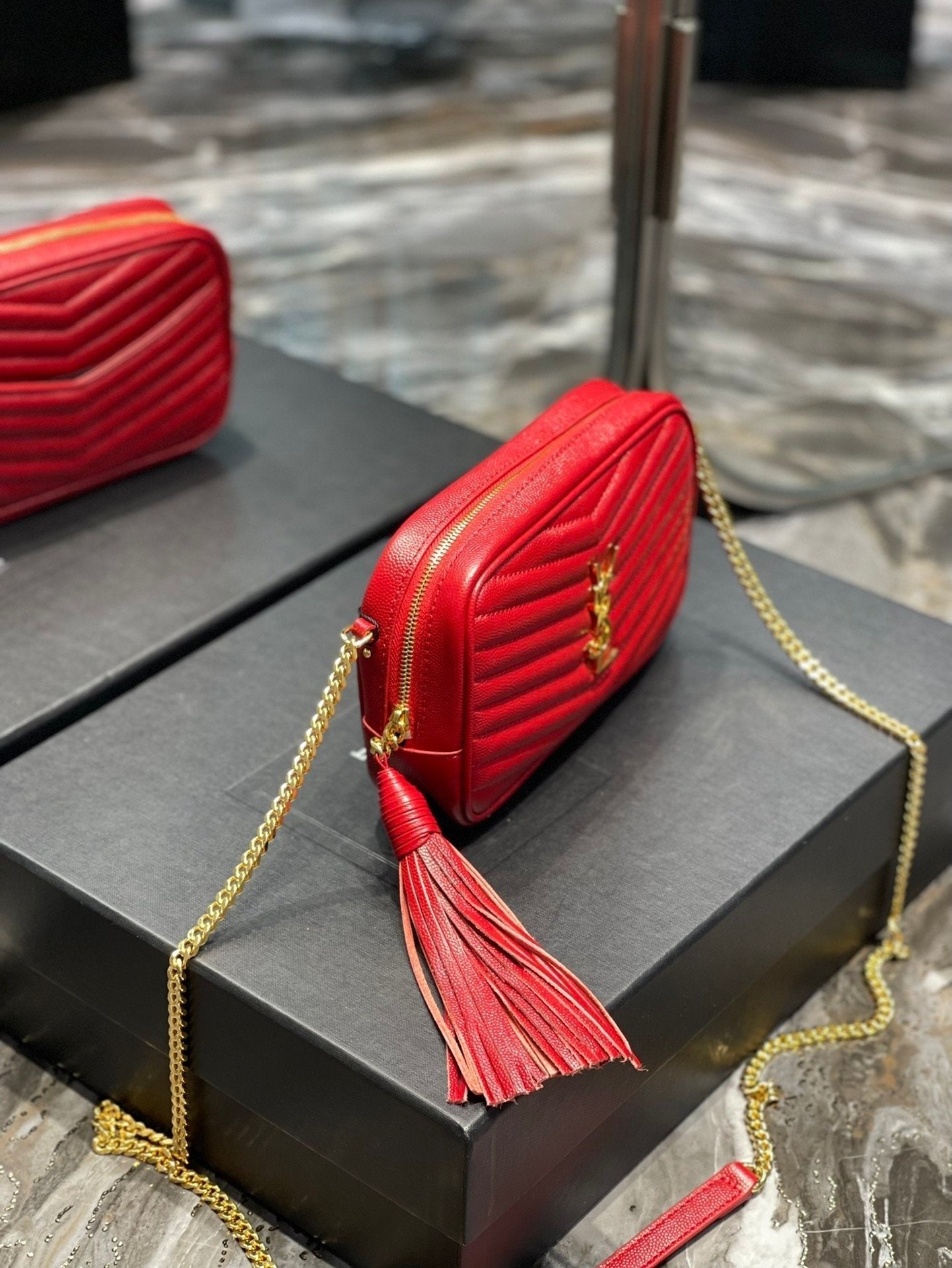 Saint Laurent Lou Mini Bag With Gold Hardware 18cm