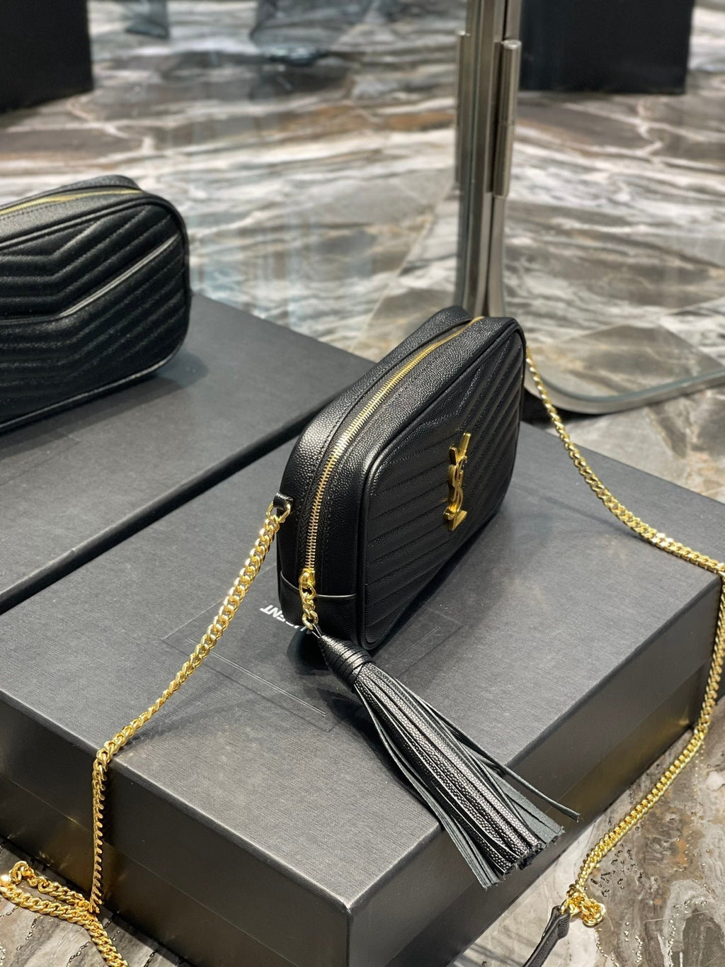 Saint Laurent Lou Mini Bag With Gold Hardware 18cm