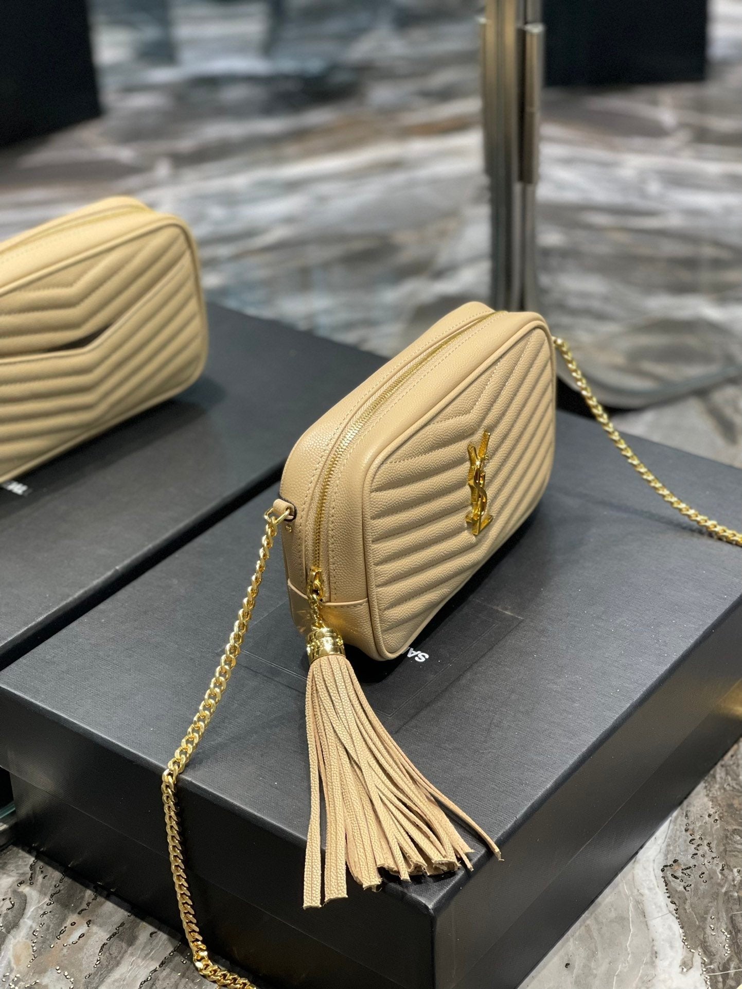 Saint Laurent Lou Mini Bag With Gold Hardware 18cm