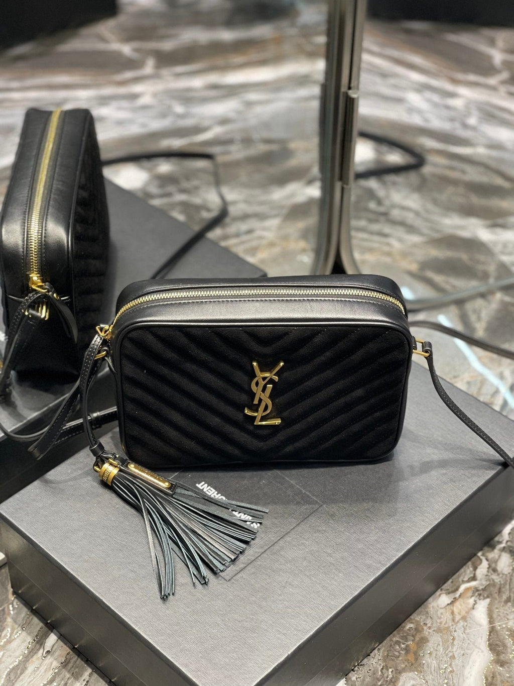 Saint Laurent Lou Camera Bag With Gold Hardware 23cm