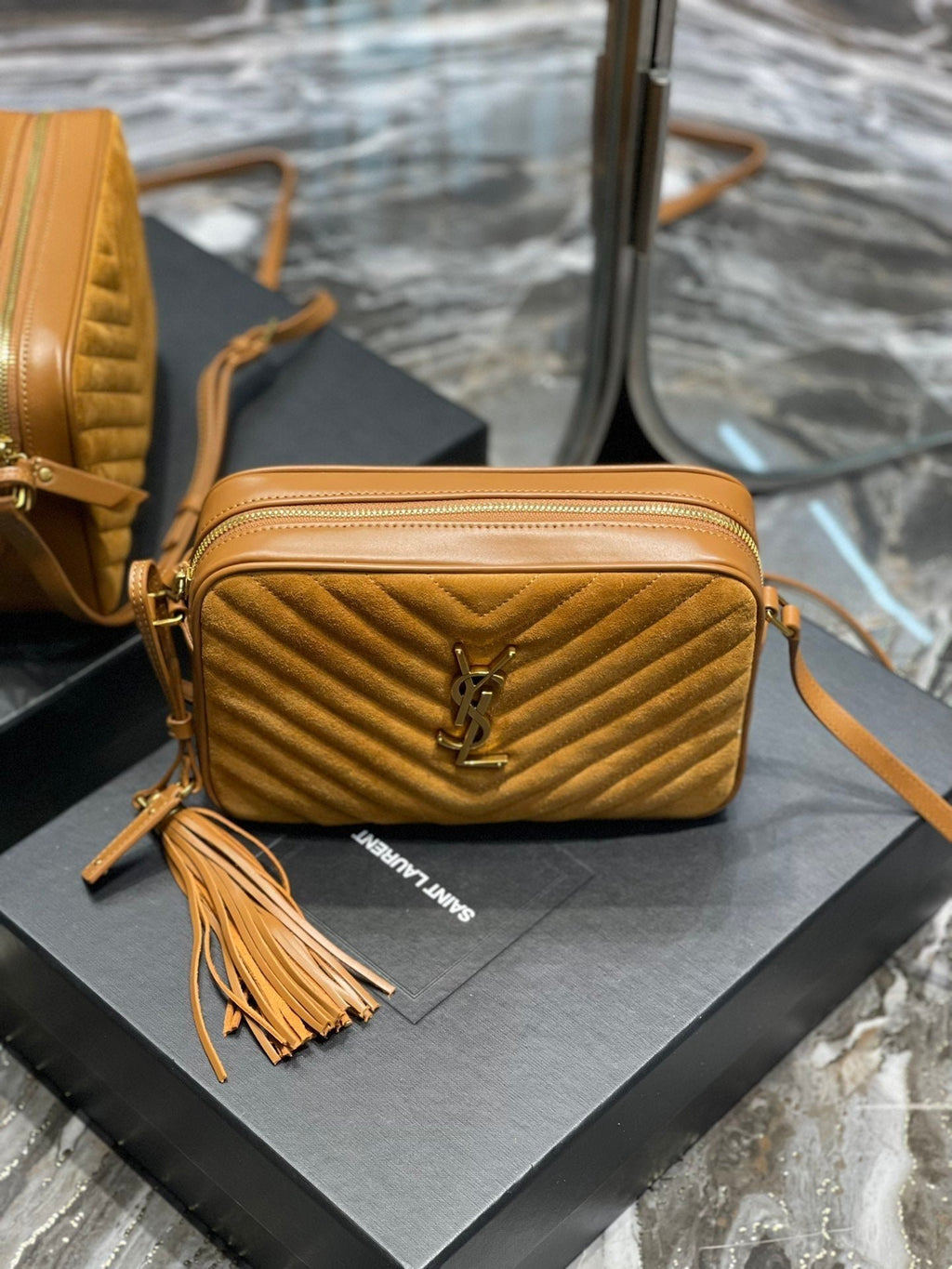 Saint Laurent Lou Camera Bag With Gold Hardware 23cm