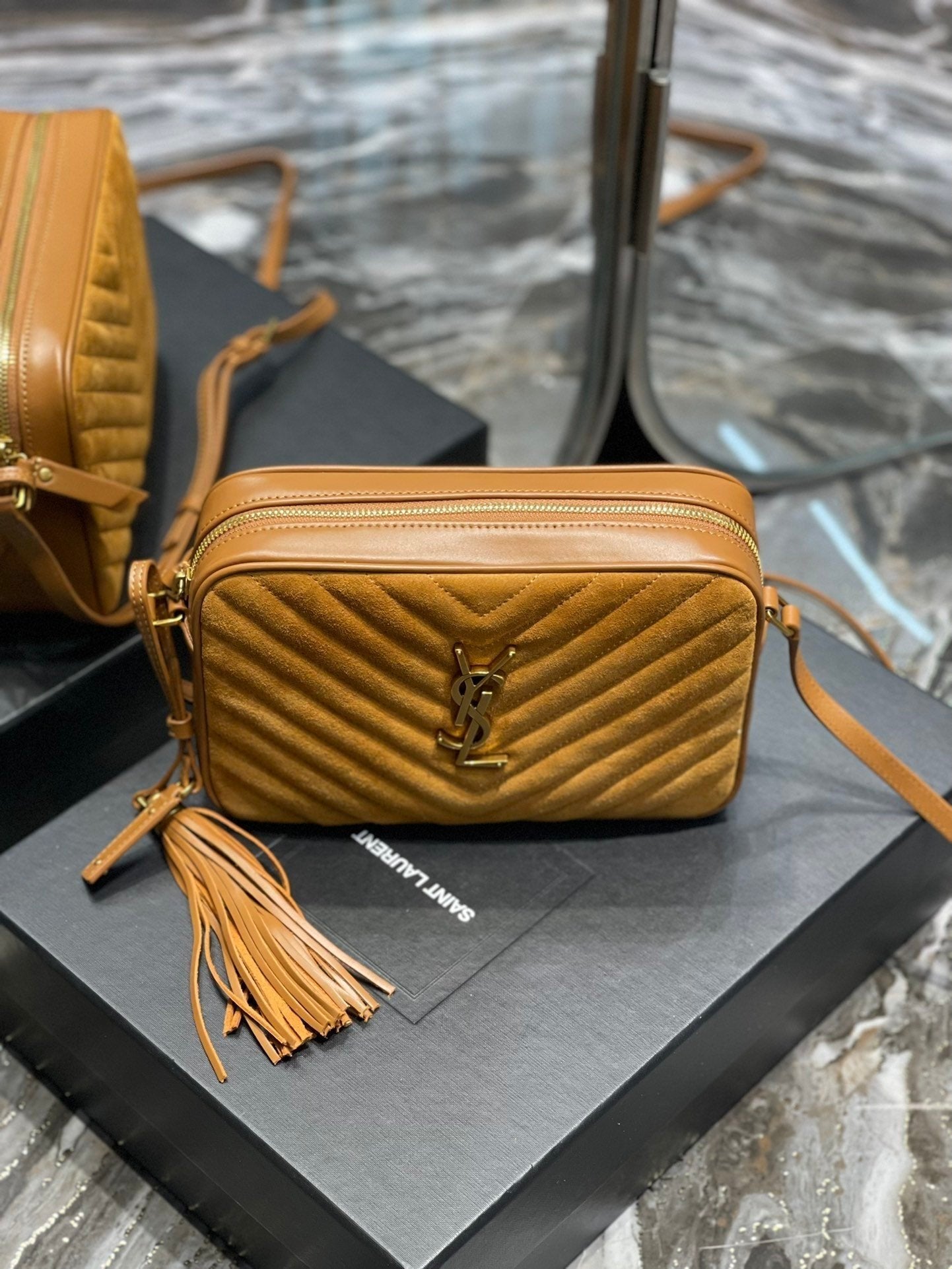 Saint Laurent Lou Camera Bag With Gold Hardware 23cm