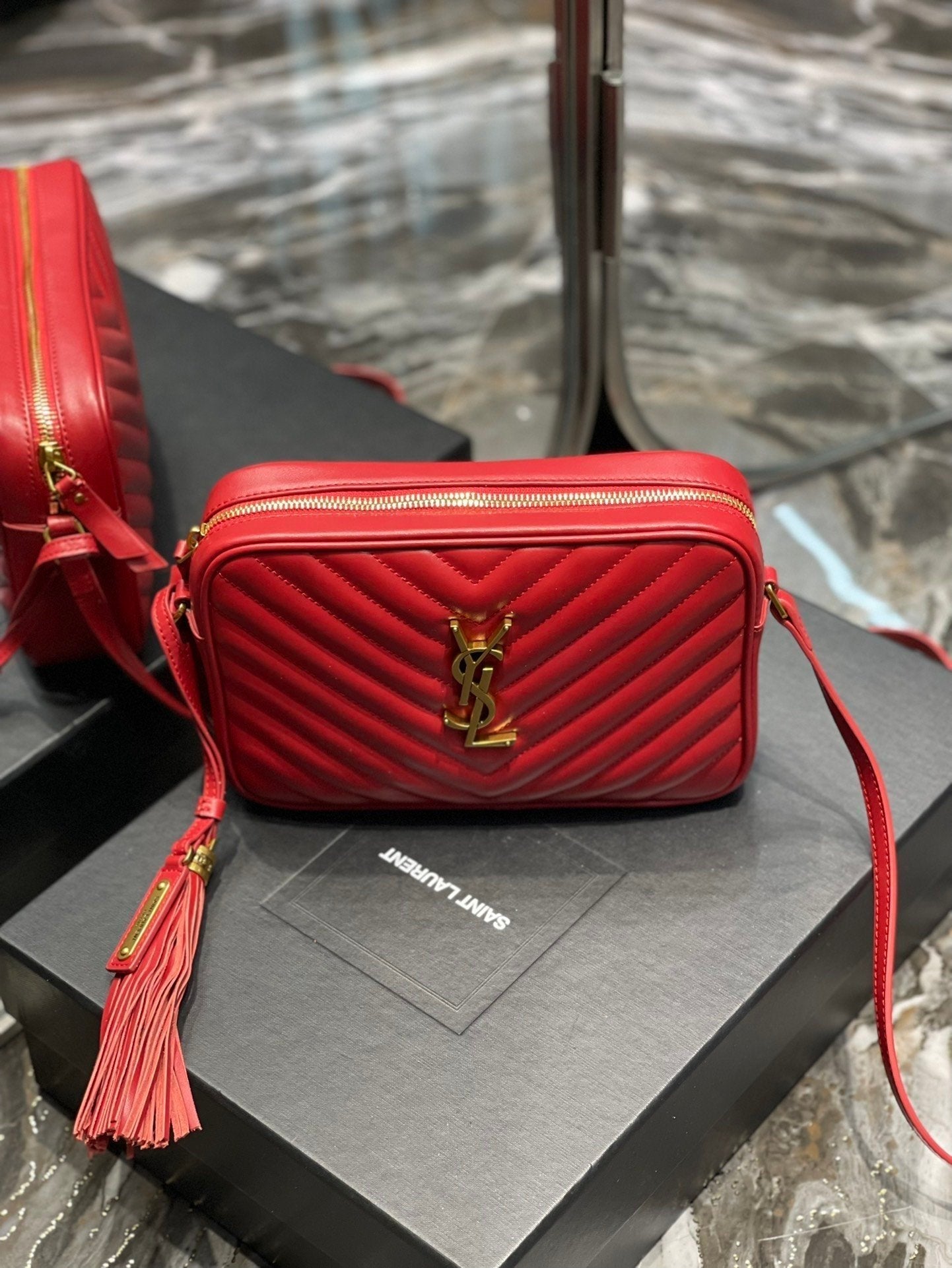 Saint Laurent Lou Camera Bag With Gold Hardware 23cm
