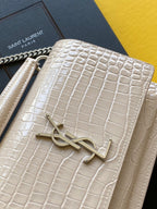 Saint Laurent Sunset Chain Bag With Silver Hardware 19cm
