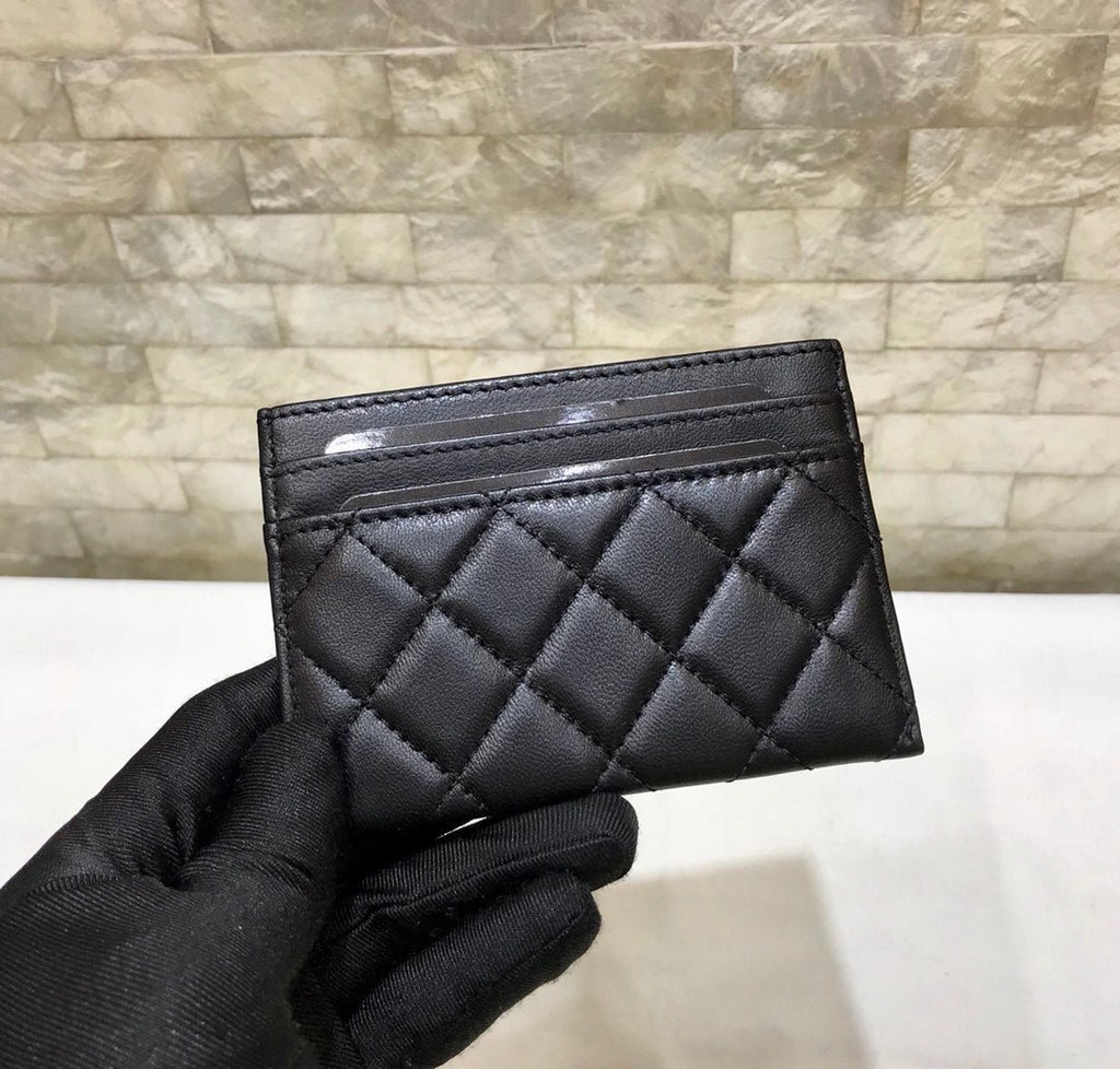 CO-CO Chanel Card Holder With Silver Hardware 11cm