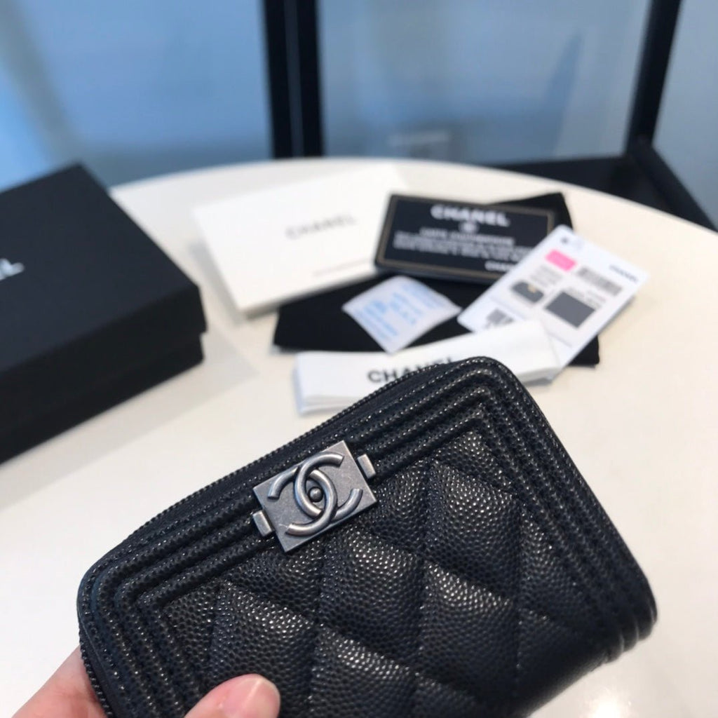 CO-CO Chanel Pocket Wallet With Silver Hardware 12cm