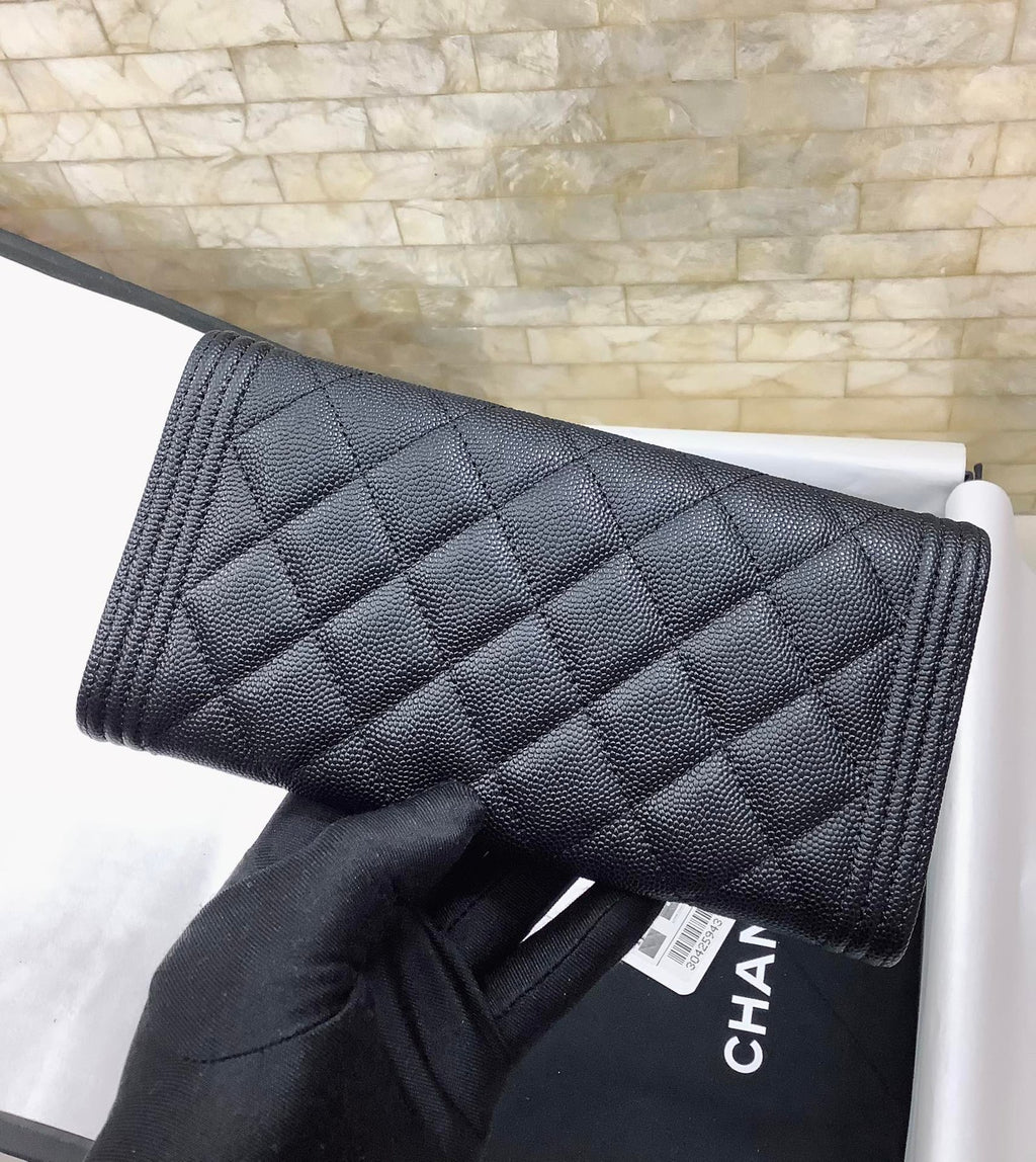 CO-CO Chanel Long Flap Wallet With Silver Hardware 20cm