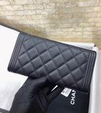 CO-CO Chanel Long Flap Wallet With Silver Hardware 20cm