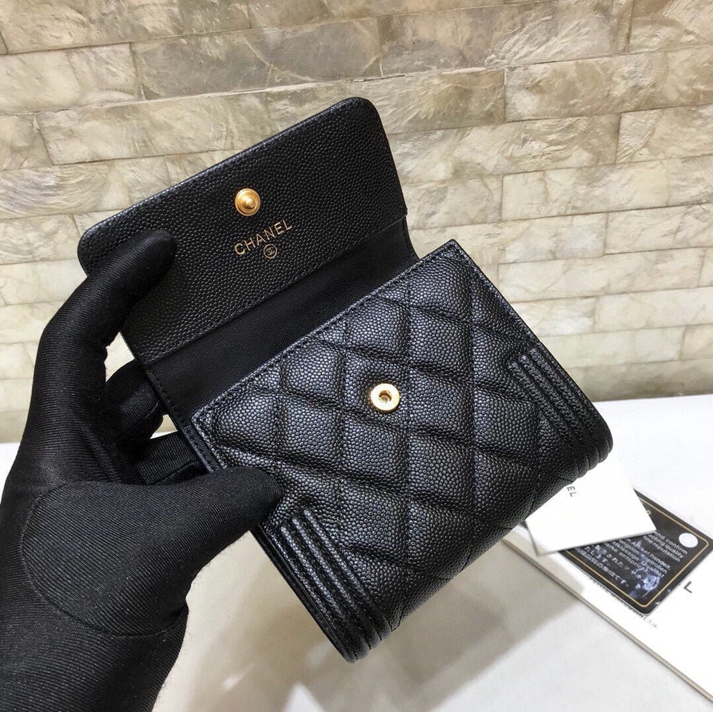 CO-CO Chanel Card Holder With Gold Hardware 12cm