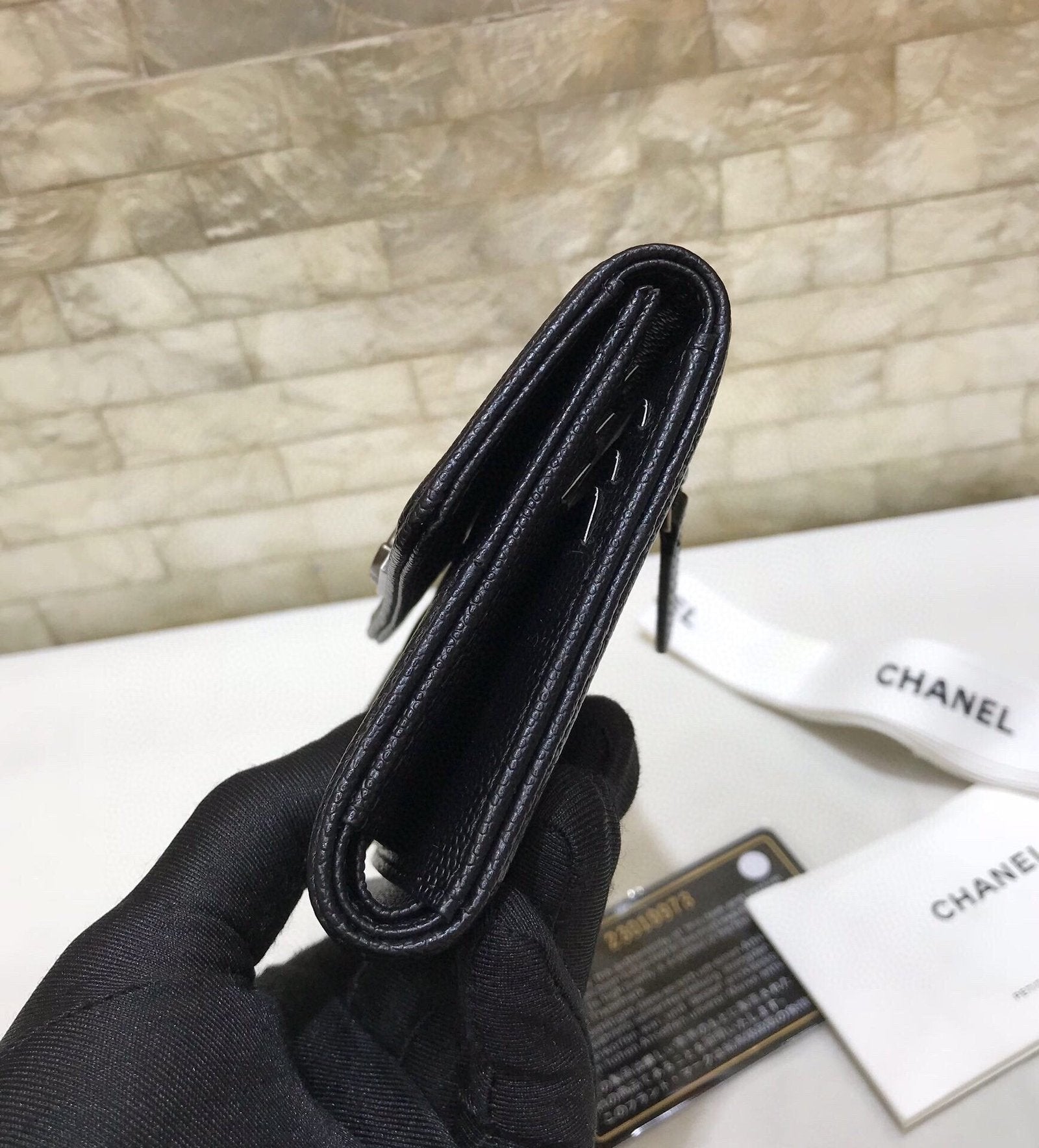 CO-CO Chanel Card Holder With Silver Hardware 12cm