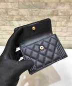 CO-CO Chanel Flap Card Holder With Gold Hardware 11cm