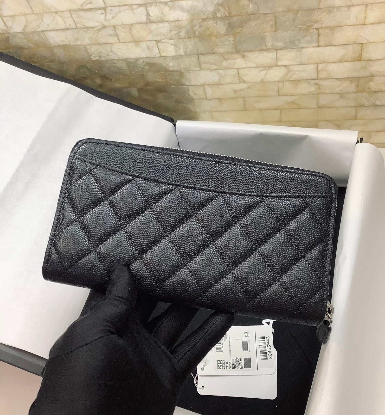 CO-CO Chanel Long Wallet With Silver Hardware 19cm